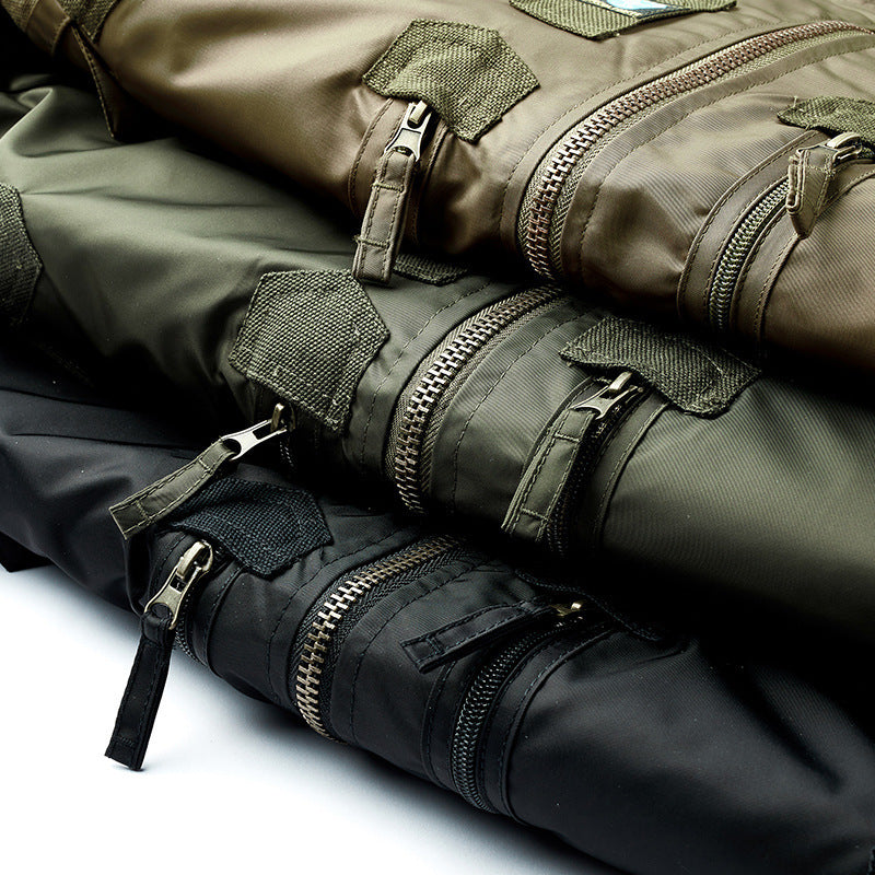 Herren stylische Bomberjacke mit vielseitigen Taschen R&B