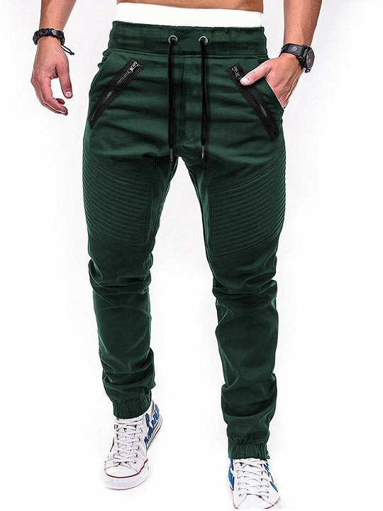 Herren Freizeit Jogginghose mit kontrastierenden Reißverschlusstaschen und elastischem Bund R&B