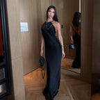 Damen Elegantes Abendkleid mit tiefem Rückenausschnitt und feinen Trägerdetails R&B