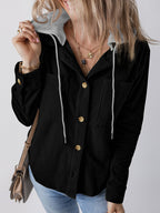 Damen Strukturierte Hemdjacke mit Kapuze und praktischen Taschen R&B