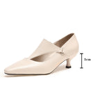 Damen elegante Peeptoe-Ballerinas mit modischem Riemen und komfortablem Absatz R&B