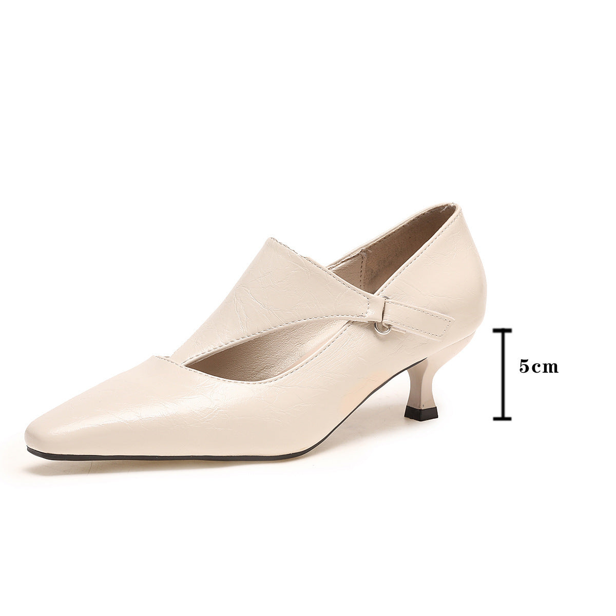 Damen elegante Peeptoe-Ballerinas mit modischem Riemen und komfortablem Absatz R&B
