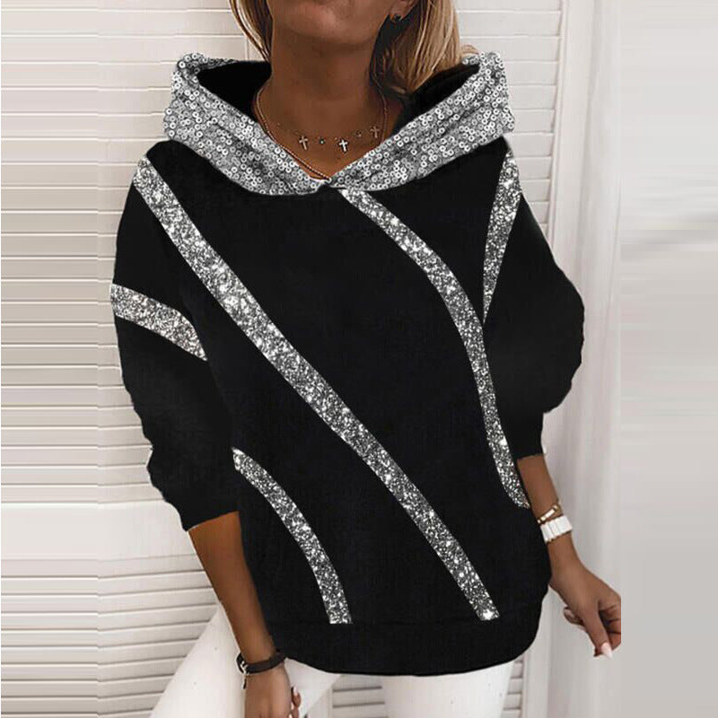 Damen Hoodie mit Glitzerakzenten und modernem Schnitt R&B