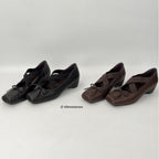 Damen Ballerina-Schuhe mit raffiniertem Cross-Over-Riemen und weichem Leder