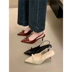 Damen Slingback High Heel Schuhe mit zarter Schleifenverzierung R&B