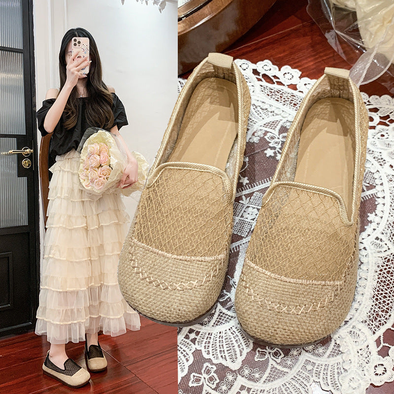 Damen Slip-On Ballerinas mit atmungsaktiver Netzstruktur und bequemer Sohle R&B