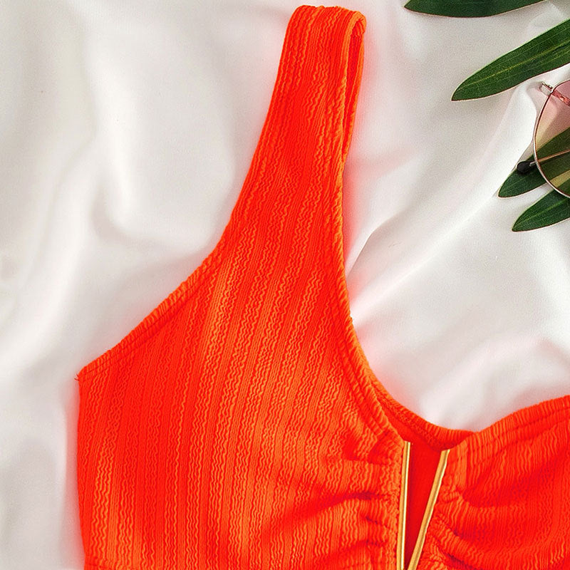 Damen Bikini-Set mit komfortablem hoch taillierten Höschen und modischem Clip R&B