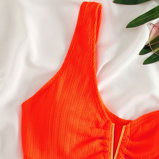 Damen Bikini-Set mit komfortablem hoch taillierten Höschen und modischem Clip R&B
