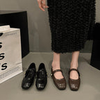 Damen Ballerinas mit elegantem Riemen und weicher Lederoberfläche R&B
