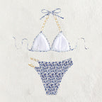 Damen Triangel-Bikini mit eleganten Kettenverzierungen