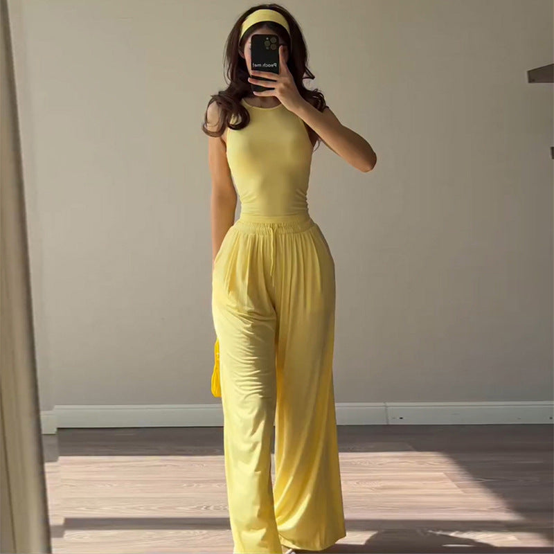 Damen Loungewear-Kombination mit fließendem Kimono und bequemer Hose R&B