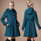 Damen modischer Trenchcoat mit Kapuze und praktischen Taschen R&B
