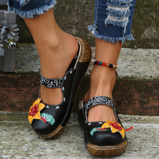 Damen Komfortable und florale Clogs R&B