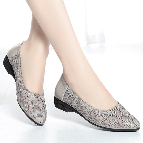 Damen Elegante Ballerinas mit modischem Cut-Out-Design und funkelnden Strassdetails R&B