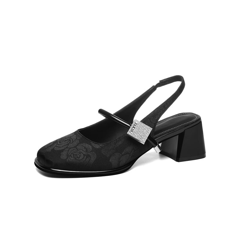 Damen Slingback-Pumps mit modischem Schmuckdetail und komfortablem Blockabsatz R&B