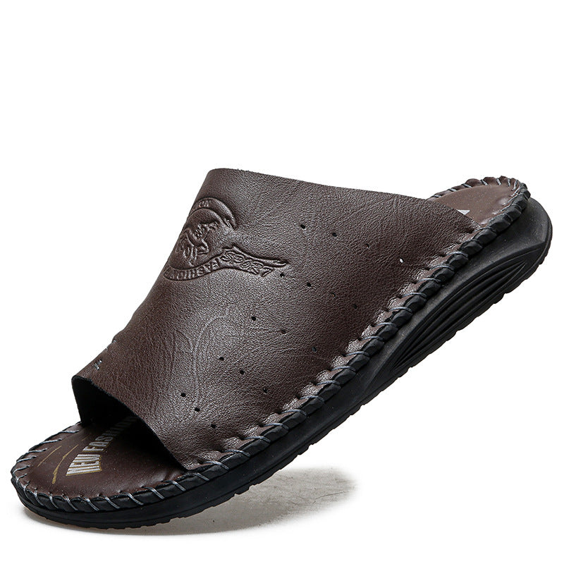Herren Komfortable und atmungsaktive Ledersandalen R&B