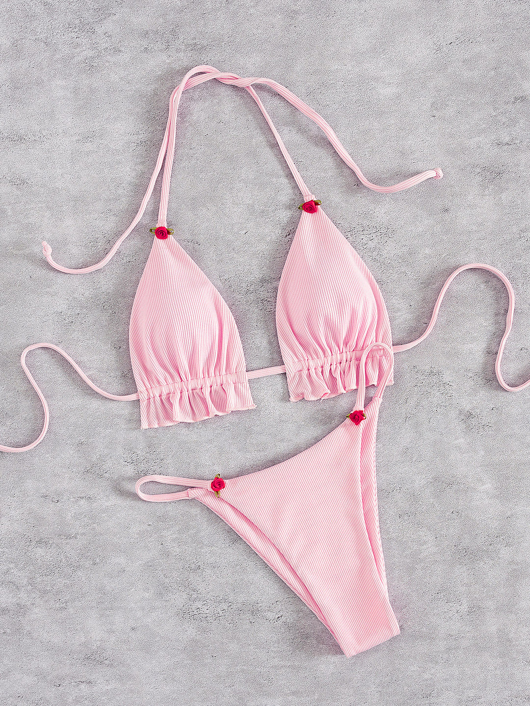 Damen Triangel-Bikini mit verspielt gerafftem Schnitt R&B