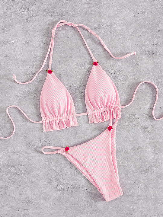 Damen Triangel-Bikini mit verspielt gerafftem Schnitt R&B