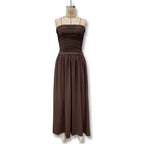 Damen Sommerliches Maxikleid mit schulterfreiem Design und eleganter Raffung R&B
