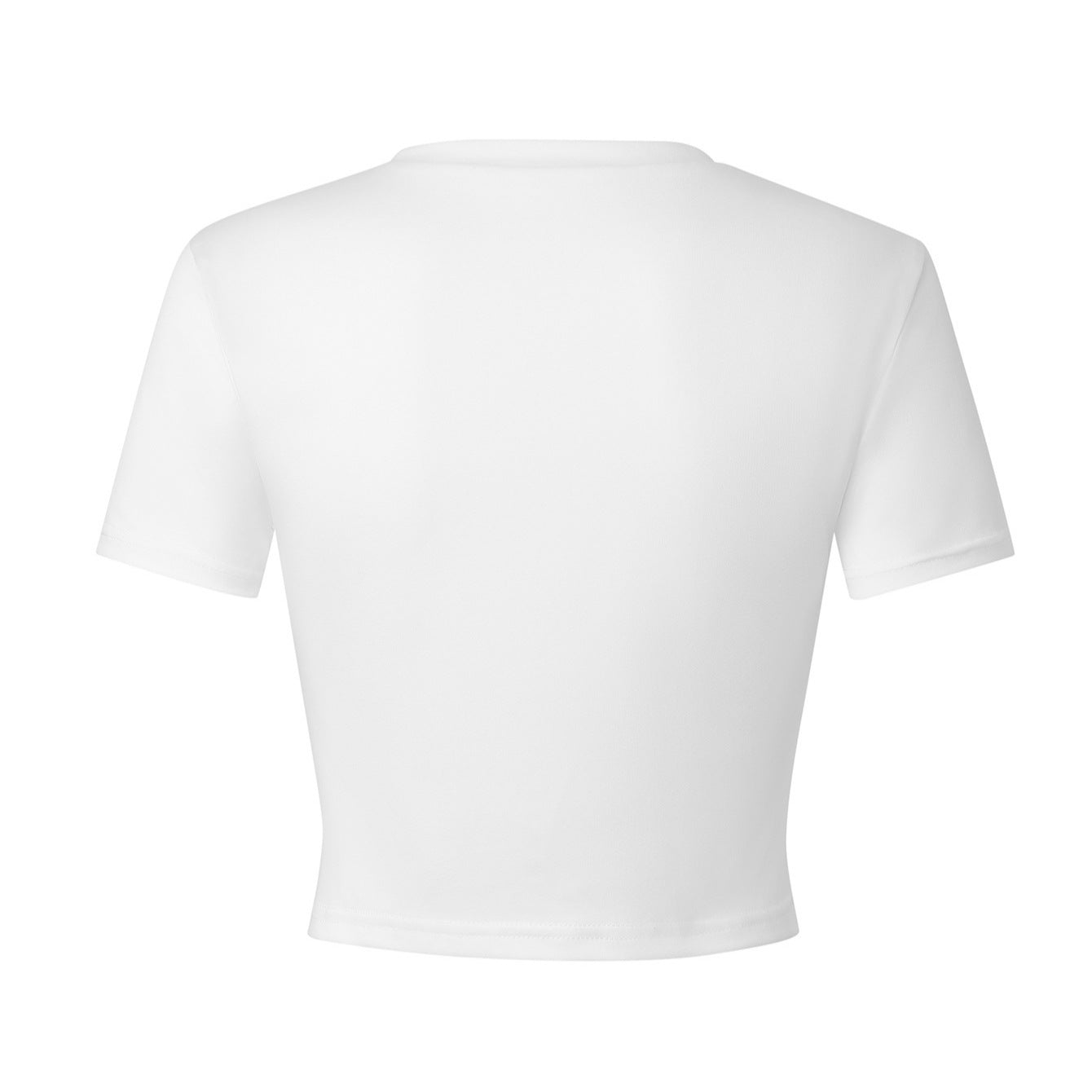 Damen Crop-T-Shirt mit verspieltem Leoparden-Schleifenmotiv und fruchtigem Print R&B