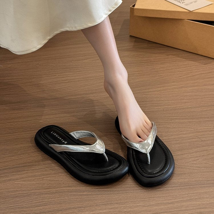 Damen komfortable Zehentrenner-Sandalen mit ergonomischer Innensohle und flexiblem Riemendesign R&B
