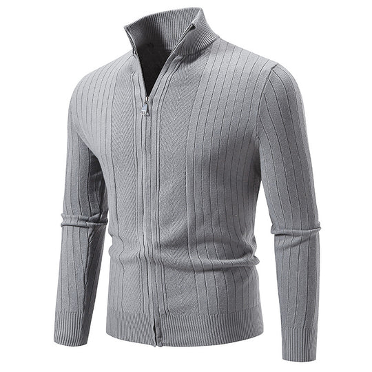 Herren Feiner Strickpullover mit hochabschließendem Kragen R&B