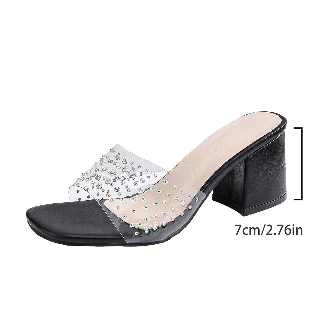 Damen Sandalen mit transparentem Riemchen und funkelnden Strass-Akzenten R&B