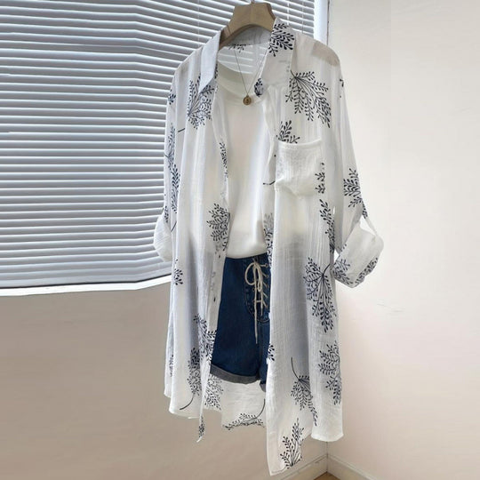 Damen Blusenshirt mit blumigem Motiv und legerem Schnitt R&B