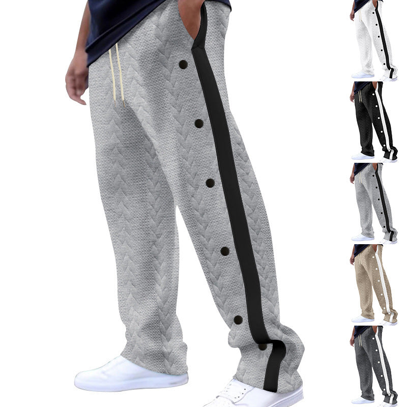 Herren lässige Cargo-Hose mit seitlichen Druckknöpfen und modernen Textilstrukturen R&B