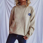 Damen pullover mit bunten Stickmotiven und lässigem Schnitt R&B