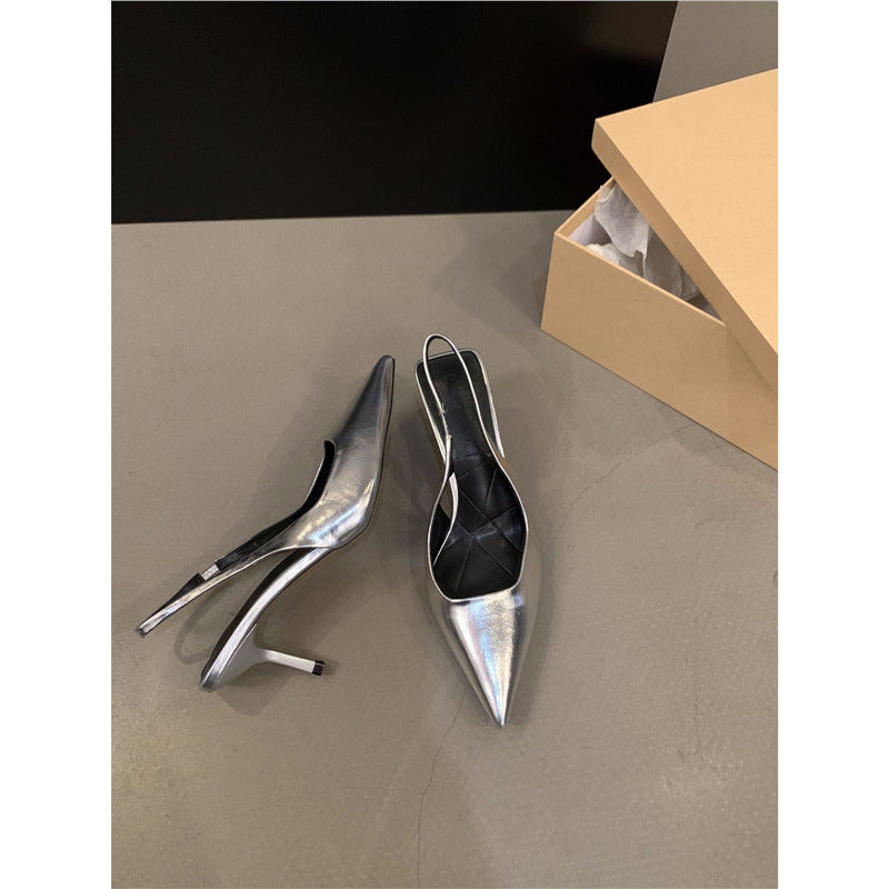 Damen elegante Slingback-Pumps mit schickem Metallic-Finish R&B