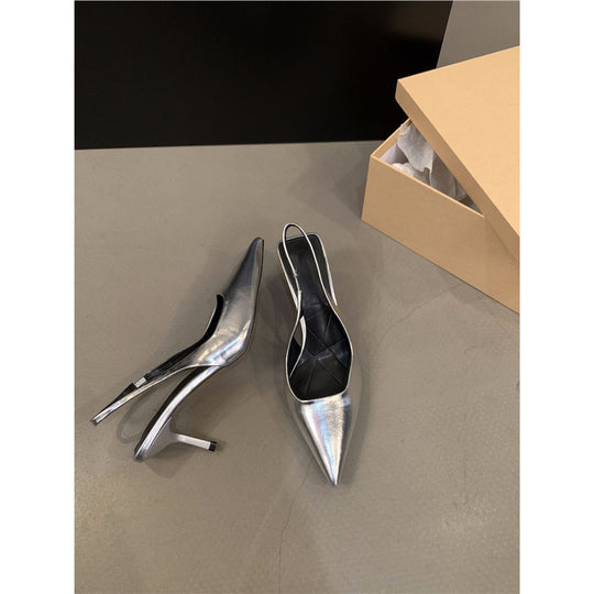 Damen elegante Slingback-Pumps mit schickem Metallic-Finish R&B