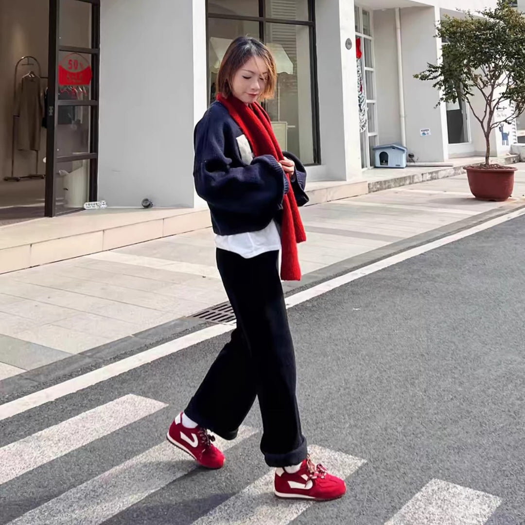 Damen Sportliche Sneakers mit verspieltem Rüschendesign und komfortabler Dämpfung R&B