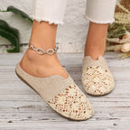 Damen Elegante und bequeme Slipper mit besonderen Häkelverzierungen R&B