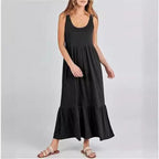Damen Sommerliches Maxikleid mit praktischen Taschen und voluminösem Saum R&B