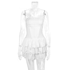 Damen figurbetontes Rüschensommerkleid