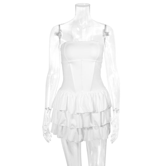 Damen figurbetontes Rüschensommerkleid R&B