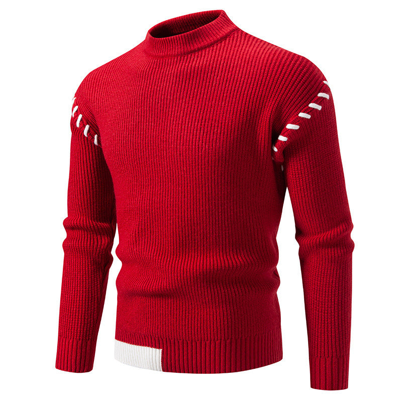 Herren modischer Strickpullover mit einzigartigem Design und hohem Kragen R&B