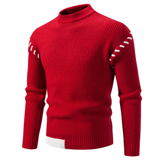Herren modischer Strickpullover mit einzigartigem Design und hohem Kragen R&B