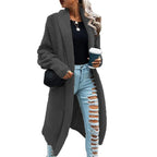Damen Strickmantel im urbanen Look mit offenem Schnitt und strukturierter Textur