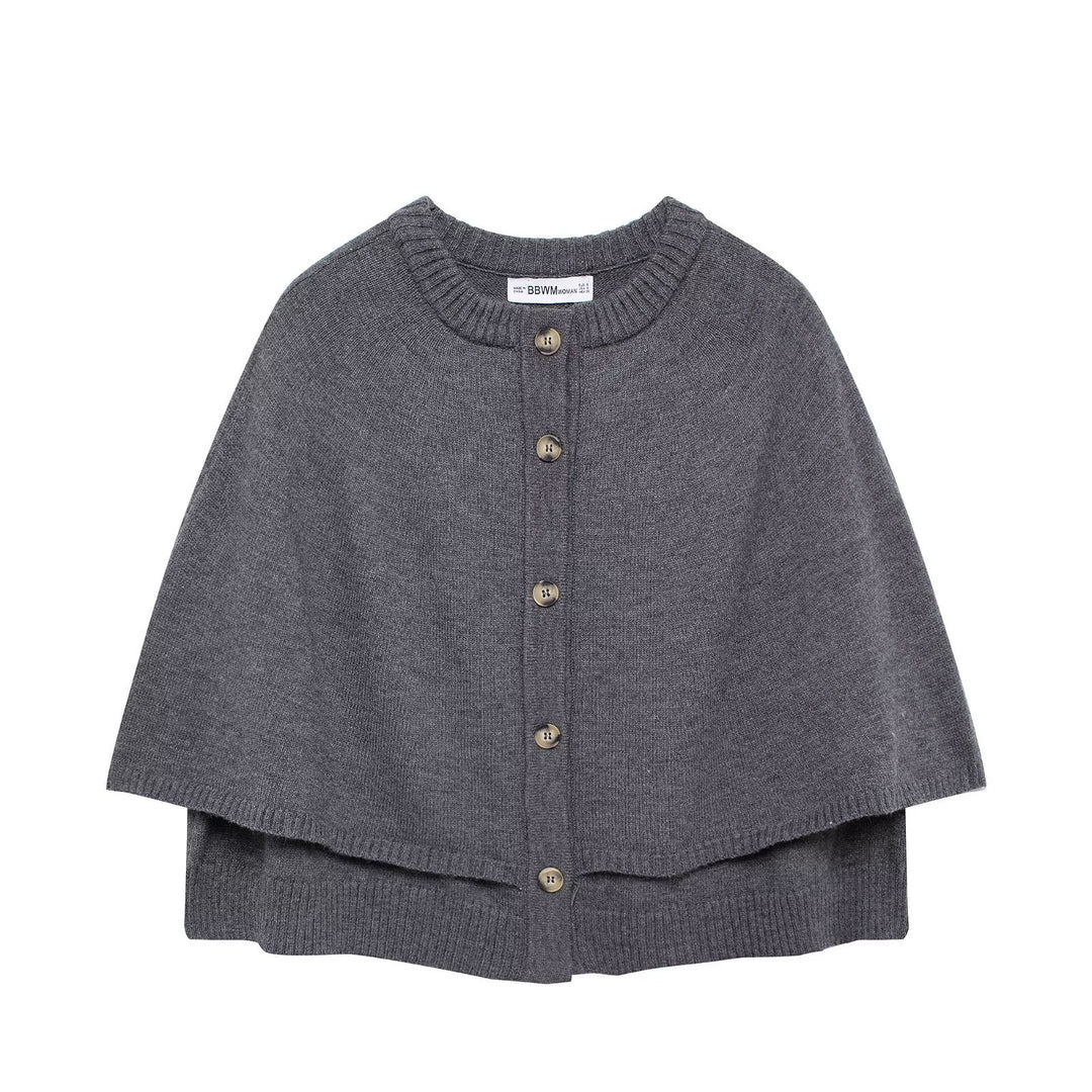 Damen Strick Poncho R&B