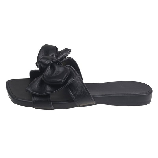 Damen bequeme Zehentrenner-Sandalen mit eleganter Schleifenapplikation R&B