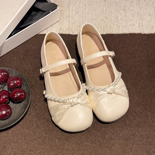 Damen Ballerinas mit Perlenakzent und verstellbarem Riemen R&B