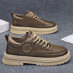 Damen Casual Leder Sneakers mit rutschfester Sohle und atmungsaktiver Oberfläche R&B
