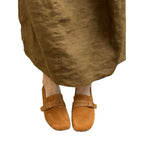 Damen Mokassins aus weichem Wildleder mit dekorativem Riemen R&B