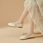 Damen Ballerinas mit perlenverziertem Riemen und elegantem Design R&B