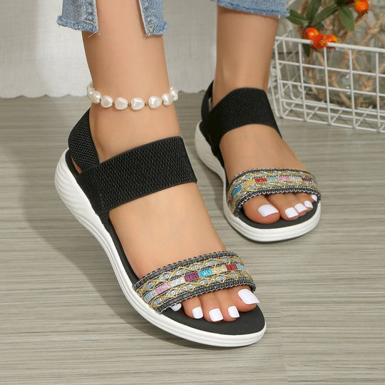 Damen Komfortable und modische Sandalen mit dekorativem Riemen R&B