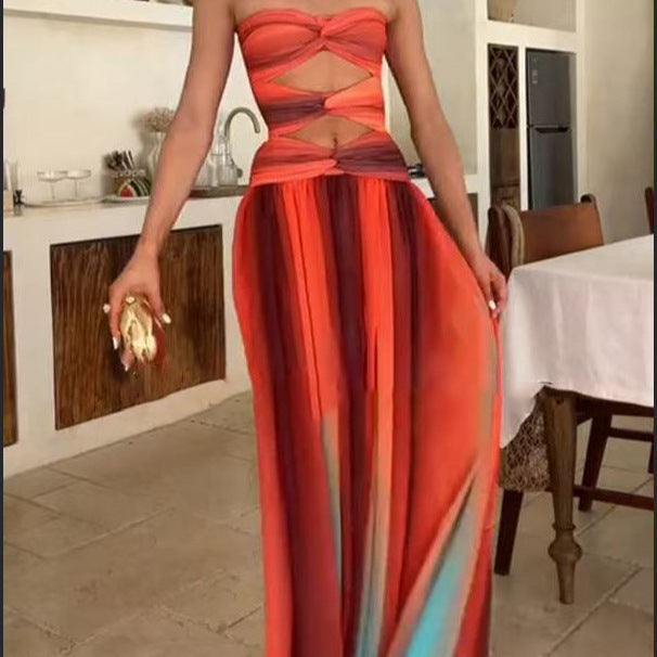 Damen Wickelkleid mit asymmetrischem Saum und verführerischem Schlitz R&B