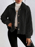 Damen Plüsch-Steppjacke mit hohem Kragen R&B