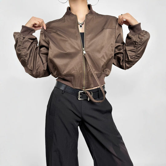 Damen modische Kurzjacke mit elastischem Bündchen R&B